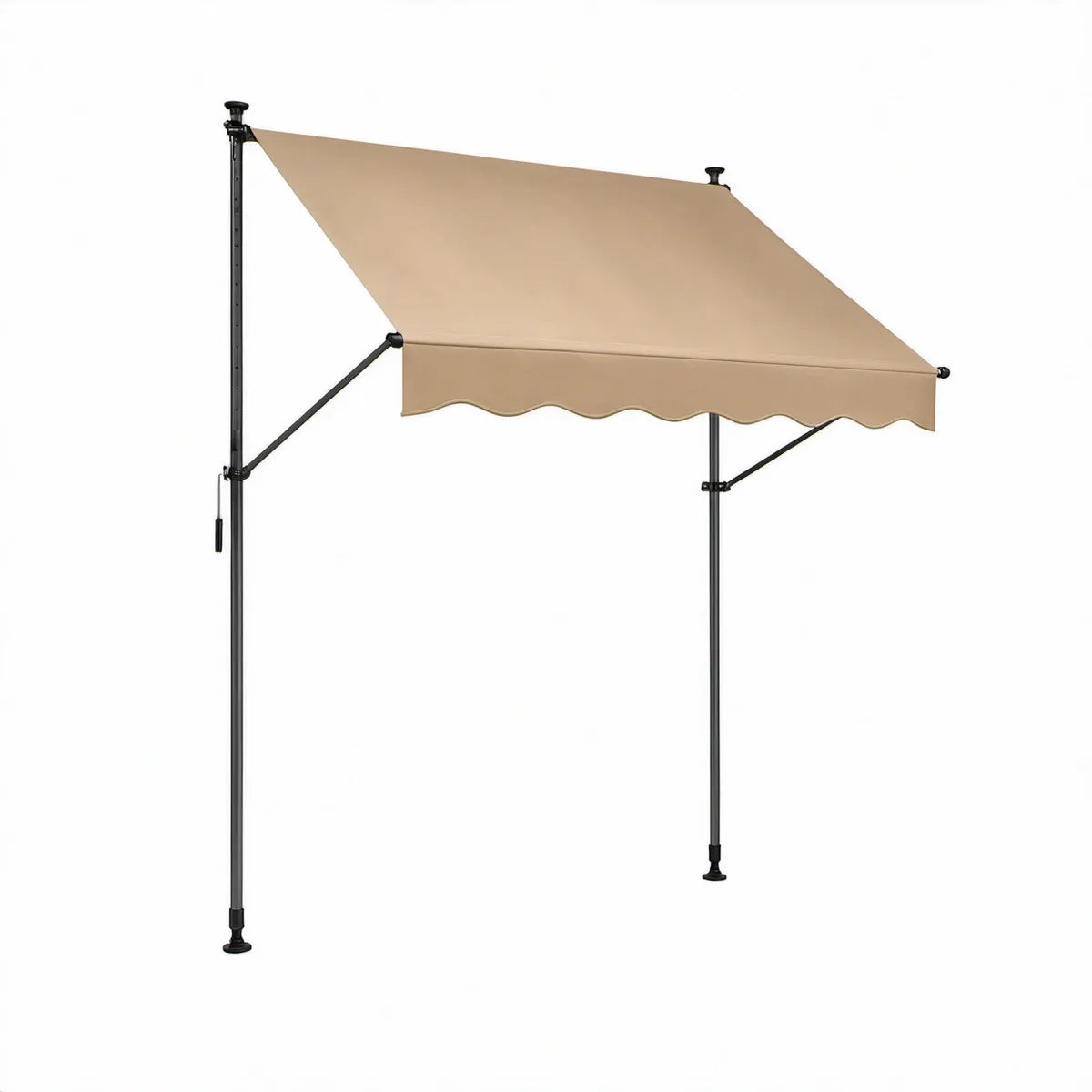 Klemmmarkise mit Handkurbel 300 x 120 cm, Beige/Schwarz