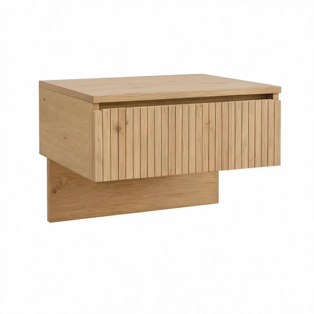 Nachttisch aus massiver Natureiche mit Schublade, 50 x 40 x 35 cm